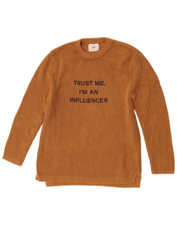 Zara Girls Graphic Crew Neck Jumper πουλόβερ 13-14 ετών κίτρινο βαμβακερό