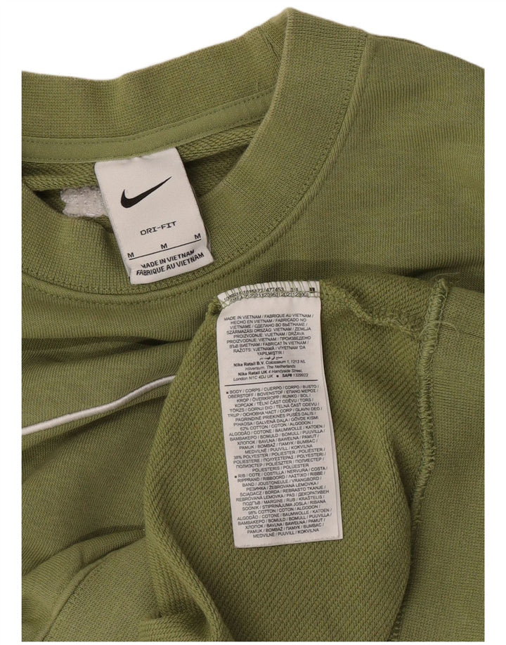Γυναικεία Nike Dri Fit γραφική μπλούζα μεγάλου μεγέθους Jumper UK 14 Μεσαίο πράσινο
