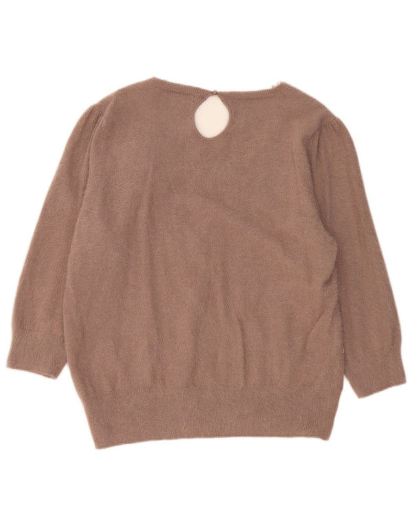 Γυναικείο MONSOON 3/4 μανίκι πουλόβερ με λαιμόκοψη UK 22 3XL Μπεζ φλοράλ