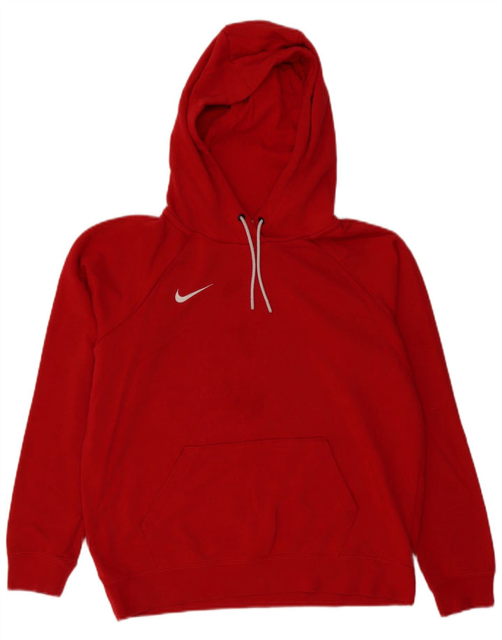 Nike γυναικείο μπλουζάκι με κουκούλα μεγάλου μεγέθους UK 14 μεσαίο κόκκινο βαμβακερό