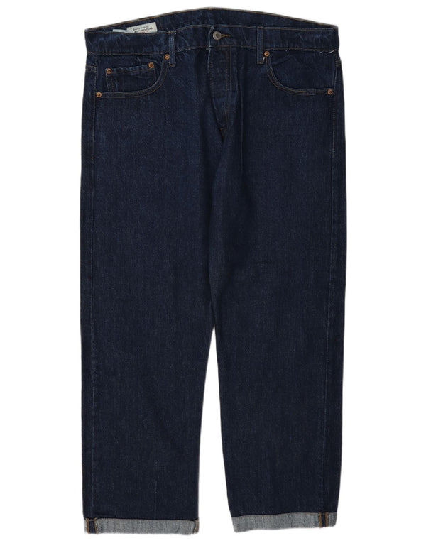 Levi's Womens 501 Straight Jeans W38 L27 Navy Blue Cotton