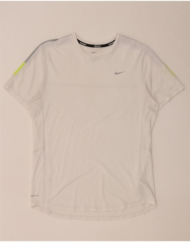 Ανδρικό T-Shirt Nike Dri Fit Τοπ μεσαίου λευκού χρώματος πολυεστέρας