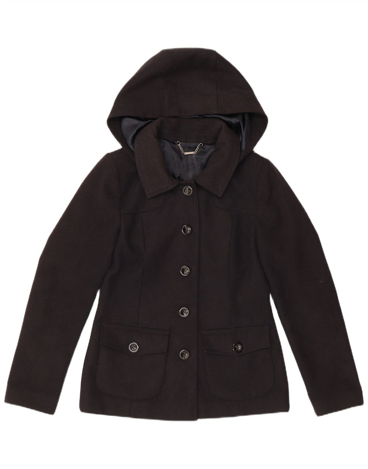 LAURA ASHLEY Γυναικείο μπλέιζερ με κουκούλα 5 κουμπιών UK 10 Small Navy Blue