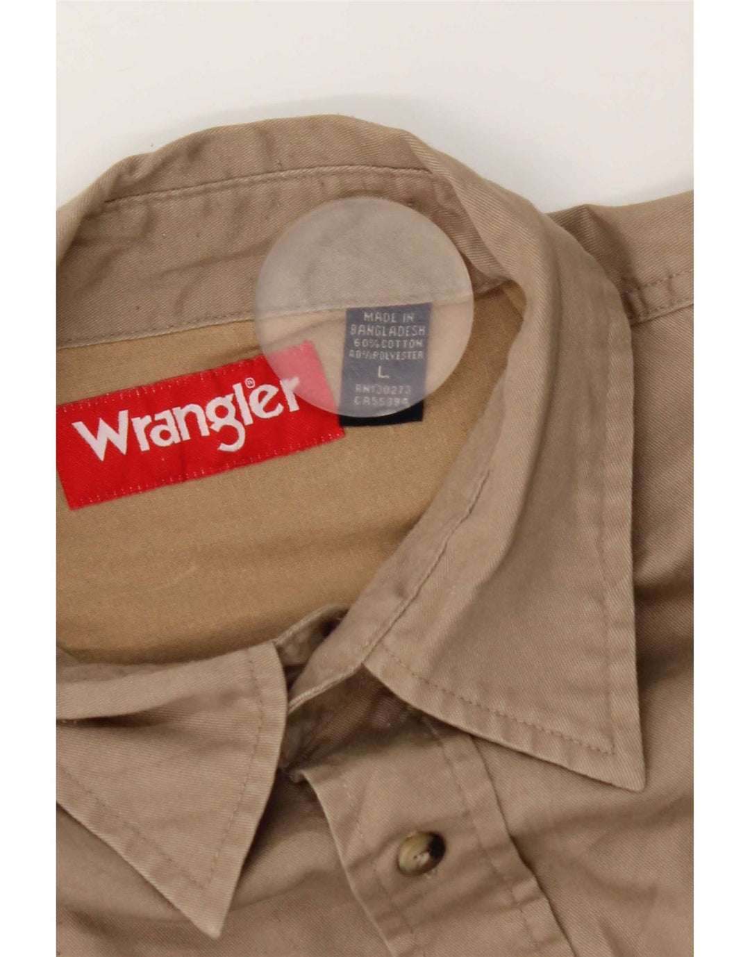 Ανδρικό πουκάμισο Wrangler μεγάλο μπεζ βαμβακερό