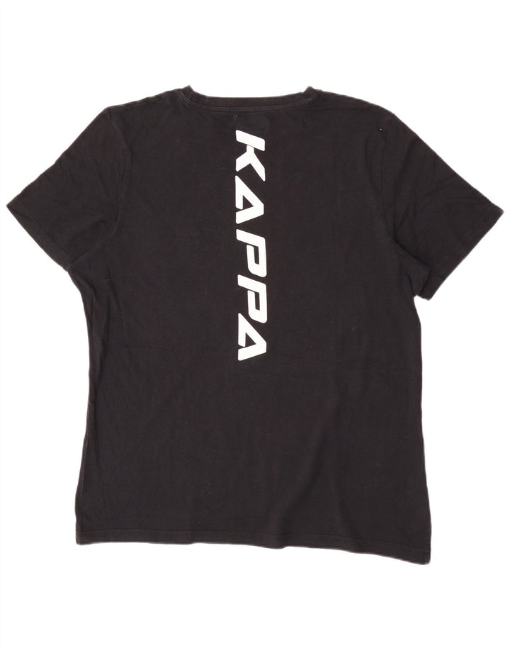 Ανδρικό γραφικό T-Shirt Kappa Top Large Μαύρο