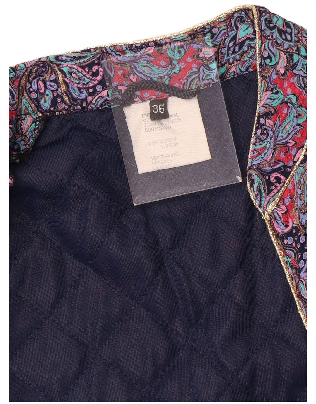 Vintage γυναικείο τζάκετ IT 36 Small Purple Paisley Viscose