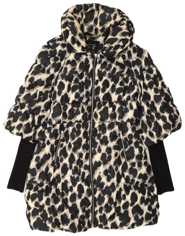 Karen Millen Γυναικείο παλτό UK 12 Medium Black Animal Print Polyester