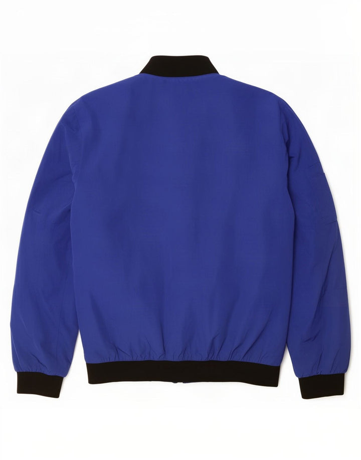 Zara Ανδρικό Bomber Jacket UK 38 Medium Blue Colorblock Polyester