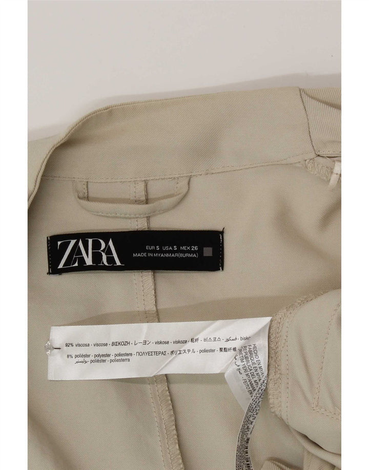 Zara Γυναικείο Σακάκι Μπλέιζερ UK 10 Small Beige Viscose