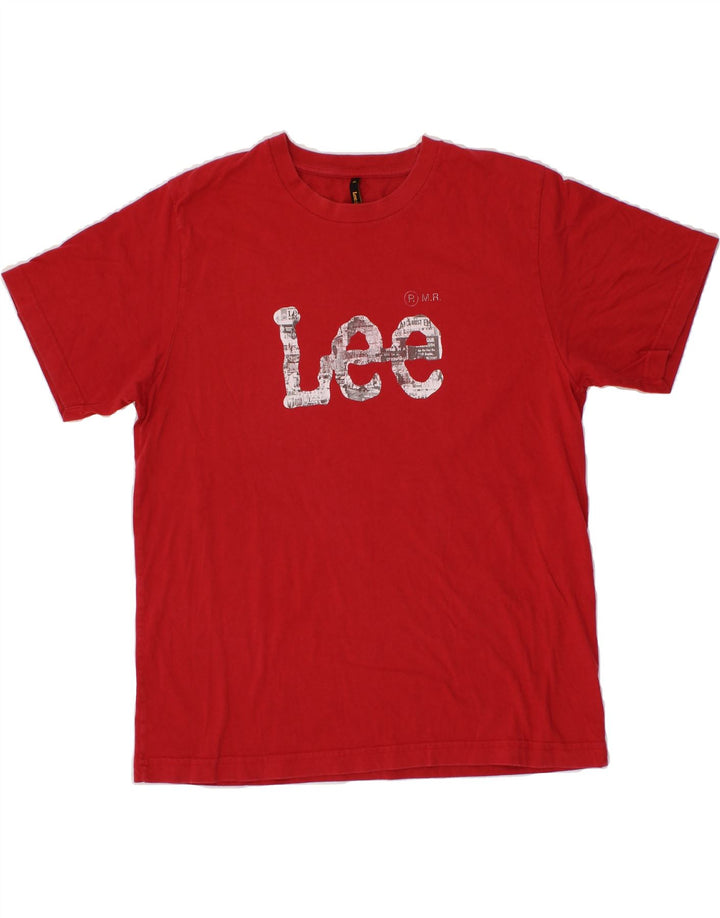 LEE Mens Graphic T-Shirt Top XL Red Cotton Vintage Lee and Second-Hand Lee from Messina Hembry 