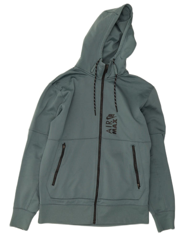 Ανδρικό πουλόβερ Nike Therma-Fit με φερμουάρ με κουκούλα μεσαίου πράσινου πολυεστέρα