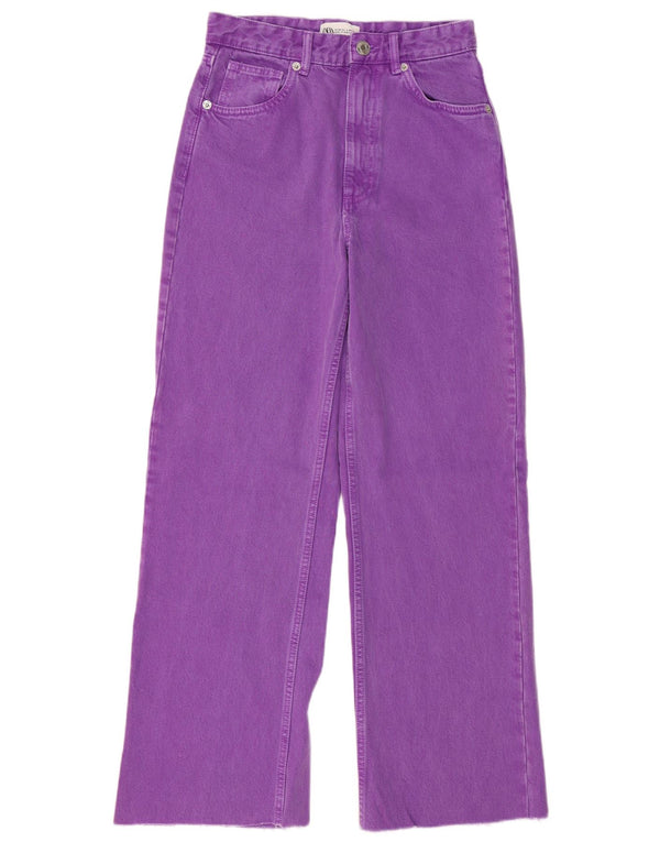 Zara γυναικείο φαρδύ τζιν EU 36 XS W26 L29 Μωβ βαμβακερό