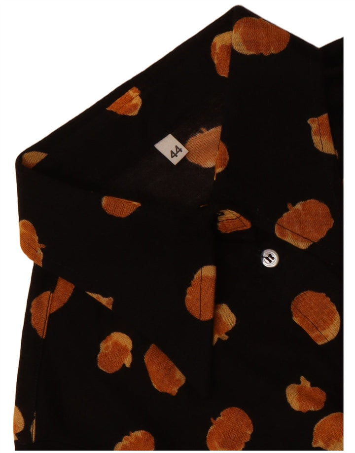 Vintage Γυναικείο πουκάμισο Abstract Pattern Μπλούζα IT 44 Μεσαίο Μαύρο