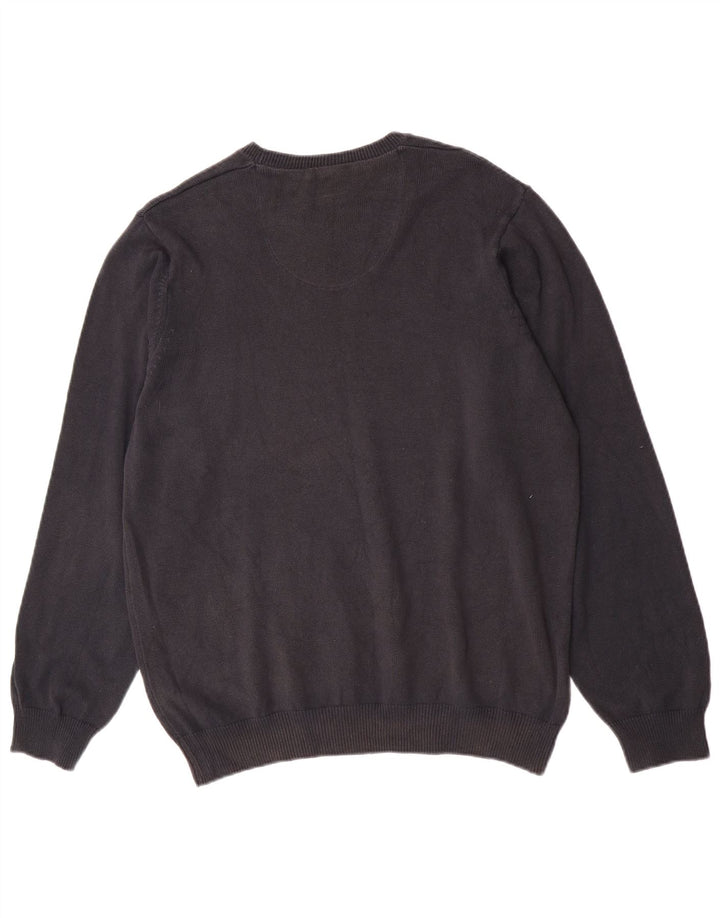 Marks & Spencer Ανδρικό μπλε πουλόβερ με λαιμόκοψη Harbor Crew Large Navy Blue