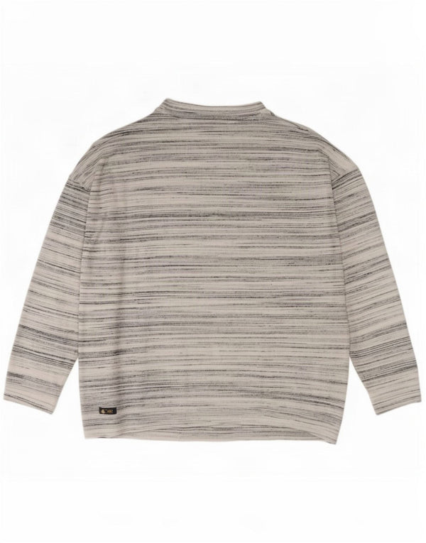 Marks & Spencer Γυναικεία Loose Fit μπλούζα τοπ UK 14 μεγάλο γκρι ριγέ