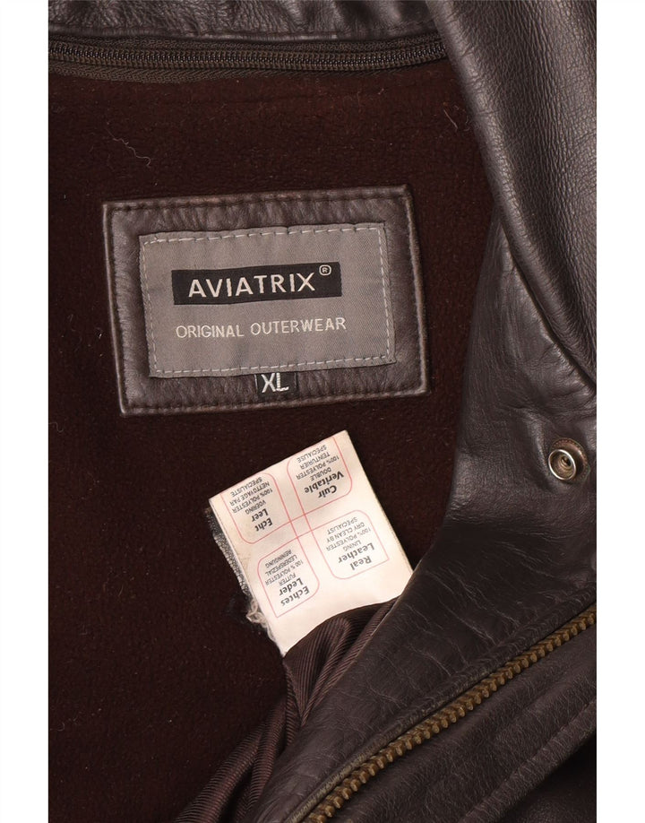 Ανδρικό δερμάτινο μπουφάν πτήσης AVIATRIX UK 42 XL Brown Leather Biker