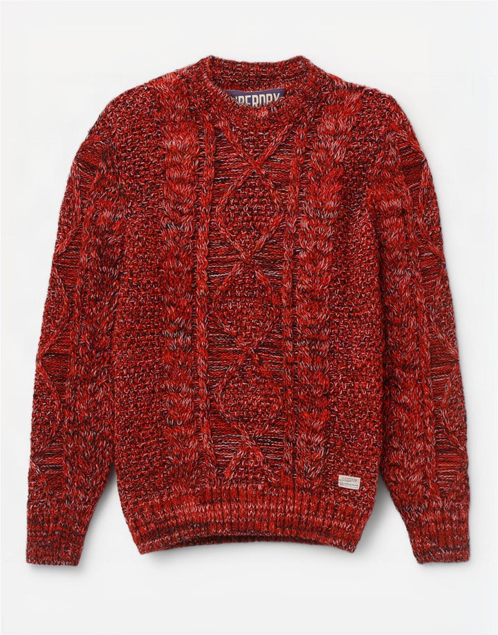 Ανδρικό πουλόβερ Superdry Boat Neck Jumper Ακρυλικό μεσαίου κόκκινου χρώματος