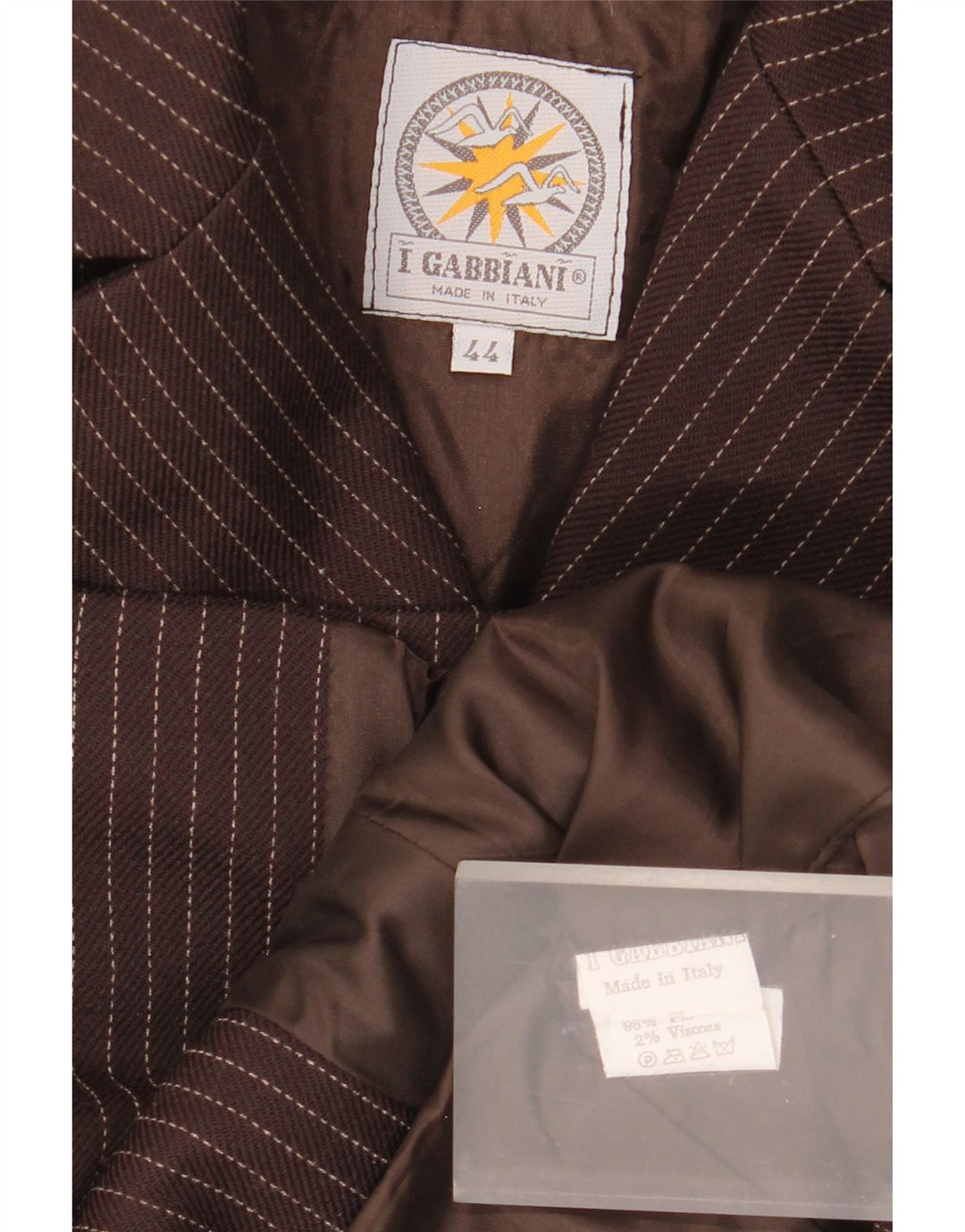 I Gabbiani Γυναικείο Μπουφάν με 4 κουμπιά Blazer IT 44 Μεσαίου καφέ ρίγες