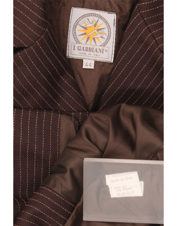 I Gabbiani Γυναικείο Μπουφάν με 4 κουμπιά Blazer IT 44 Μεσαίου καφέ ρίγες
