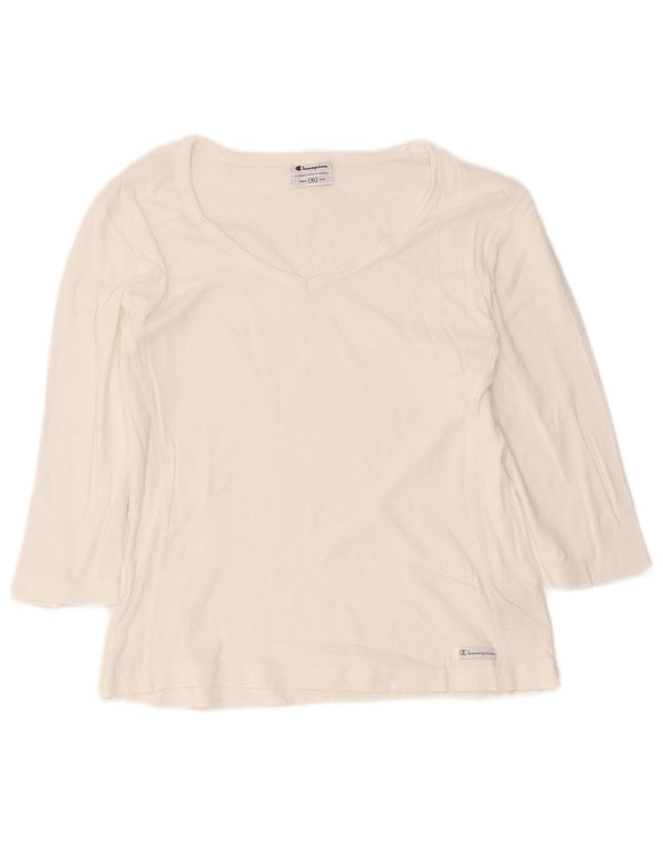 Champion Womens Top 3/4 Sleeve UK 18 XL White Cotton