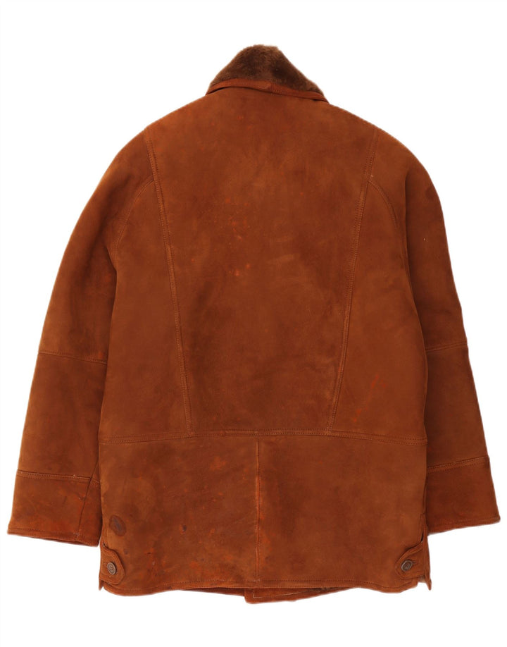 Vintage Ανδρικό Shearling Jacket IT 46 Small Brown Shearling