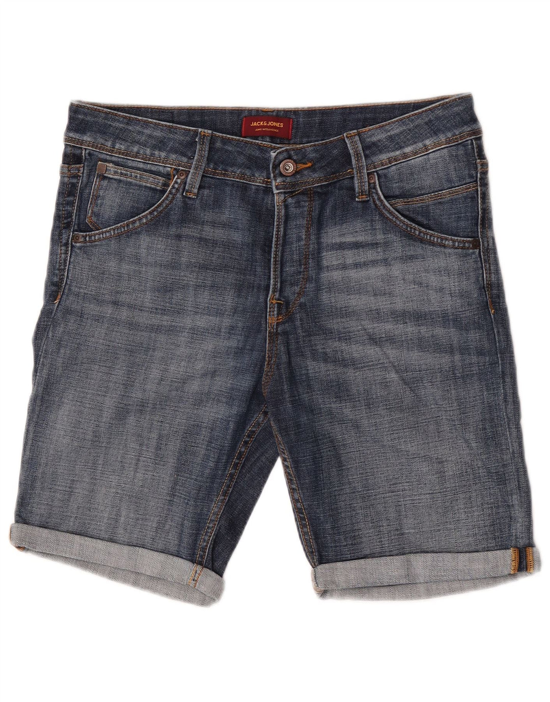 Jack & Jones Ανδρικό τζιν σορτς μεσαίο W32 μπλε βαμβακερό