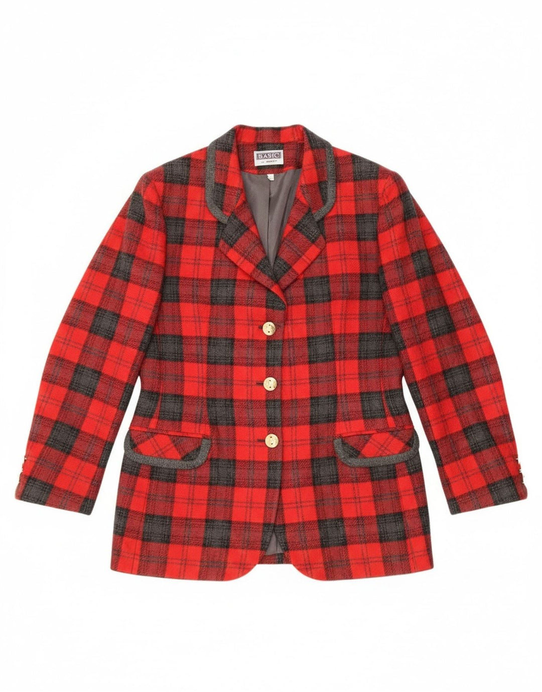 Bagarry Γυναικείο τζάκετ σακάκι με 3 κουμπιά IT 44 μεσαίο κόκκινο μαλλί