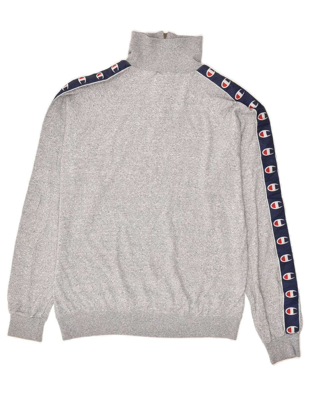 CHAMPION Mens Zip Neck Sweatshirt Jumper Large Grey Acrylic Vintage Champion and Second-Hand Champion from Messina Hembry 