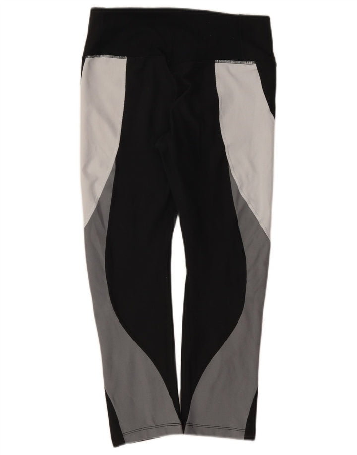Γυναικεία Nike Dri Fit Capri leggings UK 10 Small Black Colourblock Polyester
