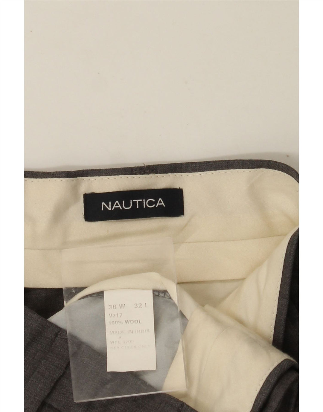 NAUTICA Ανδρικό παντελόνι με καρφίτσα W38 L32 Γκρι μαλλί