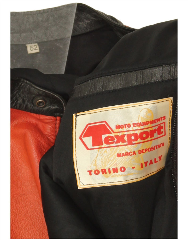 Vintage Γυναικείο Δερμάτινο Μπουφάν Racer IT 52 2XL Red Colourblock
