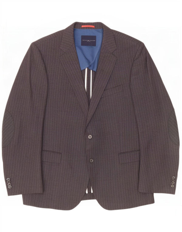 Tommy Hilfiger Ανδρικό σακάκι με 2 κουμπιά μπλέιζερ IT 56 3XL Grey Pinstripe