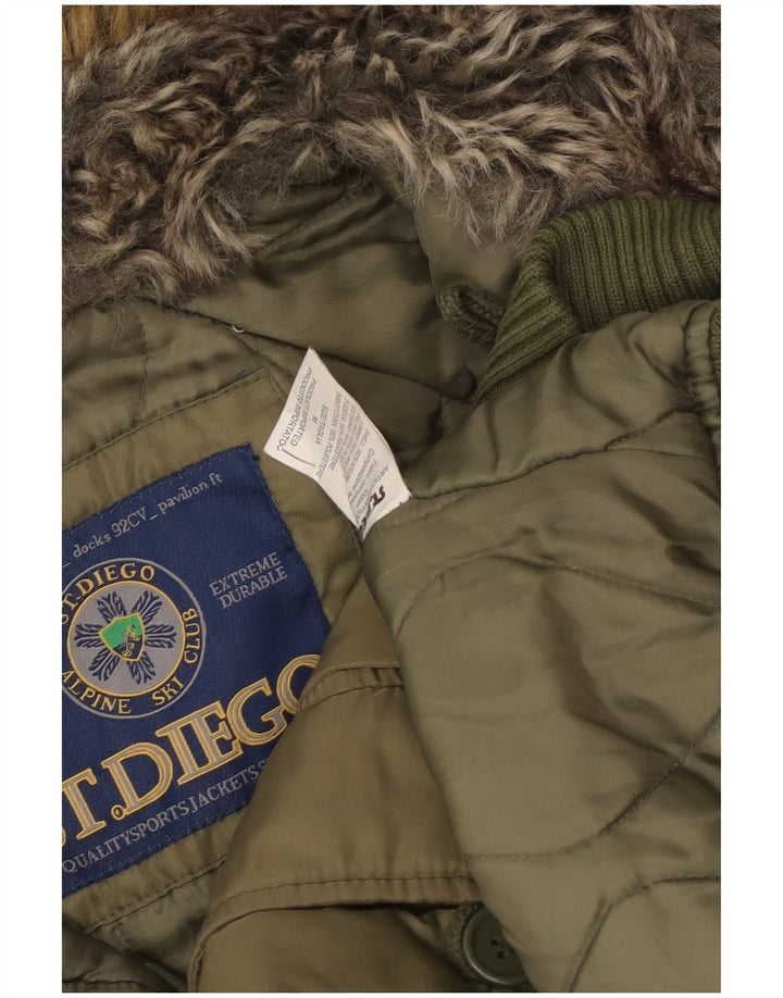 Vintage Ανδρικό Μπουφάν σκι με κουκούλα UK 38 Medium Khaki Nylon