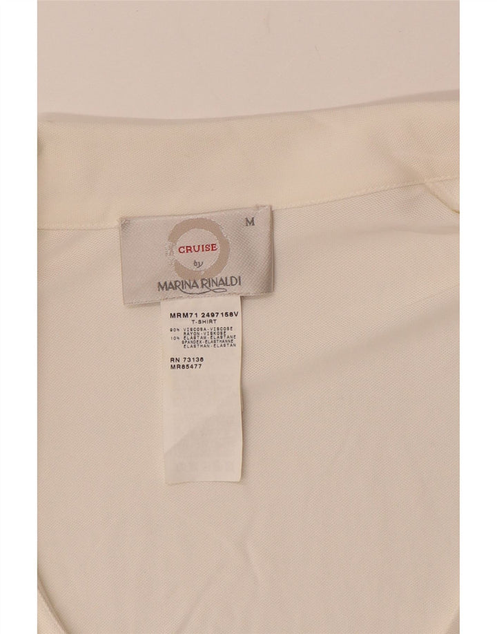 MARINA RINALDI Γυναικείο πουκάμισο με κοντό μανίκι μπλούζα UK 14 μεσαίο λευκό