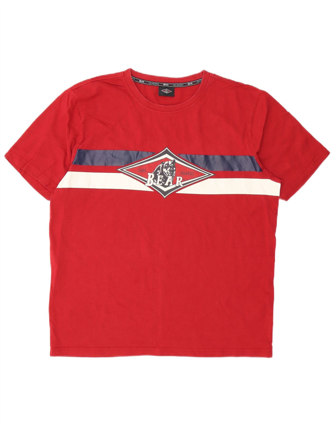 Bear Ανδρικό γραφικό T-Shirt Top XL Κόκκινο βαμβακερό