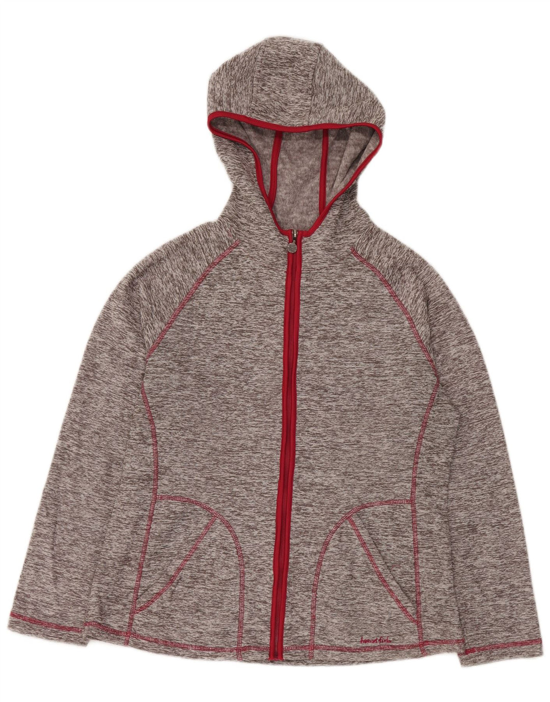 WEIRD FISH Γυναικείο πουλόβερ με κουκούλα με φερμουάρ UK 14 Large Grey Flecked Polyester