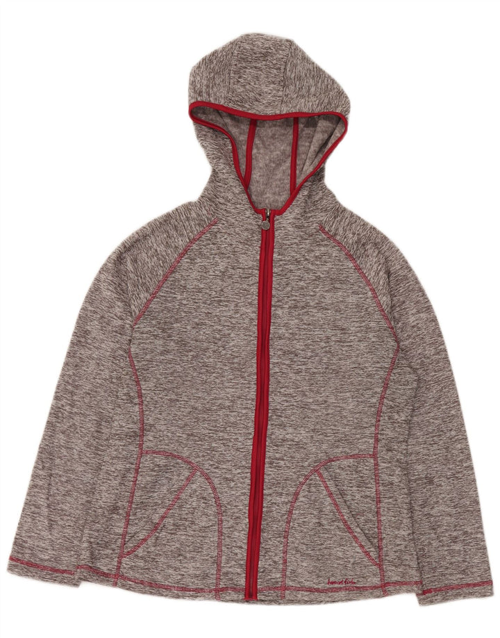 WEIRD FISH Γυναικείο πουλόβερ με κουκούλα με φερμουάρ UK 14 Large Grey Flecked Polyester