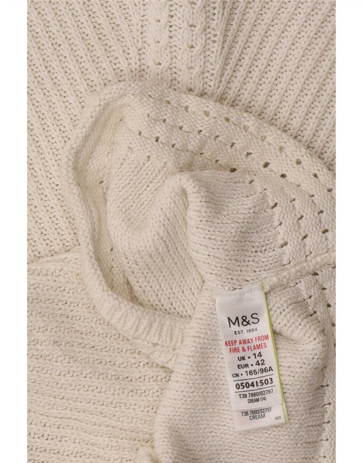 Marks & Spencer Γυναικείο πουλόβερ με λαιμόκαυστο UK 14 Medium Off White