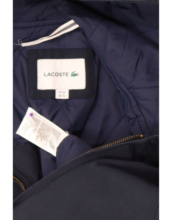 Lacoste Ανδρικό μπουφάν Bomber με κουκούλα μεγέθους 54 XL Navy Blue Polyester