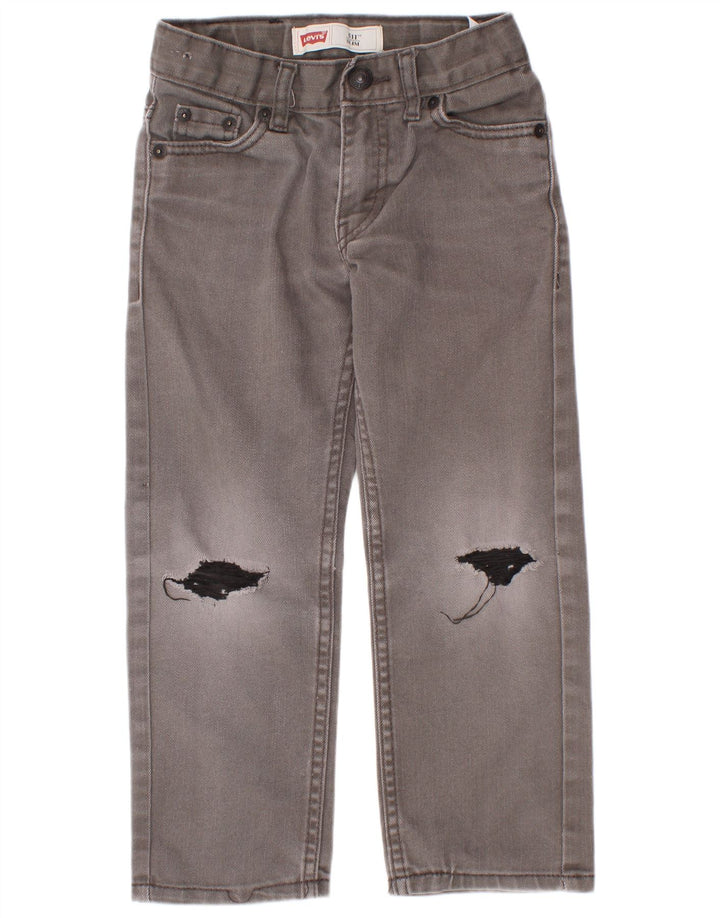 Levi's Boys 511 Distressed Slim Jeans 4-5 ετών W22 L18 Γκρι βαμβακερό
