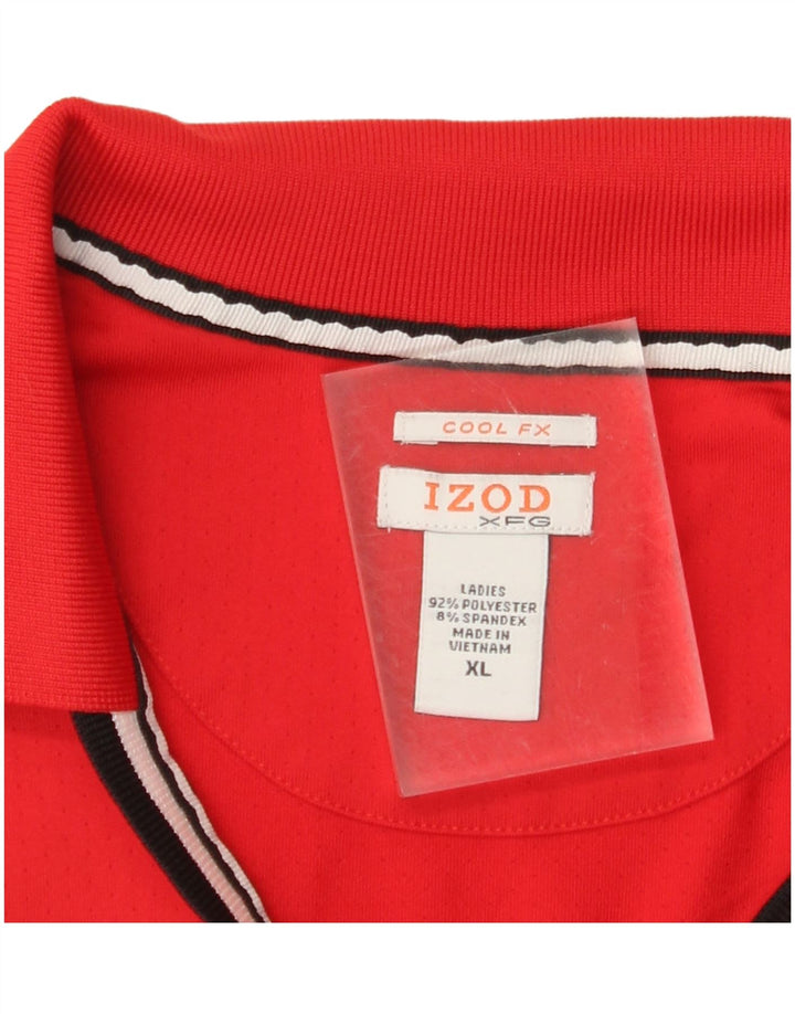 Γυναικείο αμάνικο μπλουζάκι πόλο IZOD UK 18 XL κόκκινο πολυεστέρα