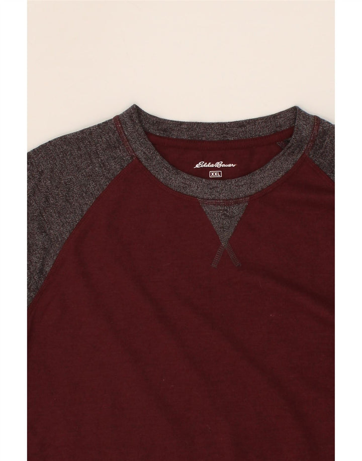 EDDIE BAUER Ανδρικό μακρυμάνικο μπλουζάκι 2XL βαμβακερό καφέ χρώματος