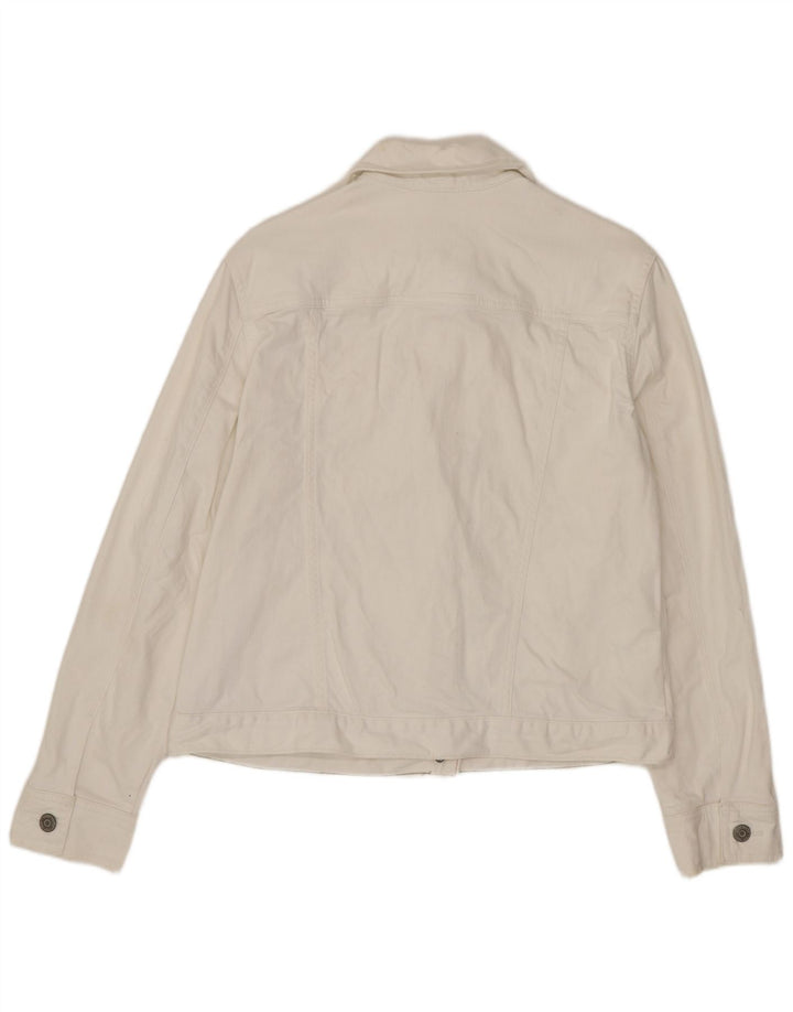Eddie Bauer Γυναικείο Τζιν Μπουφάν UK 14 μεγάλο λευκό βαμβακερό