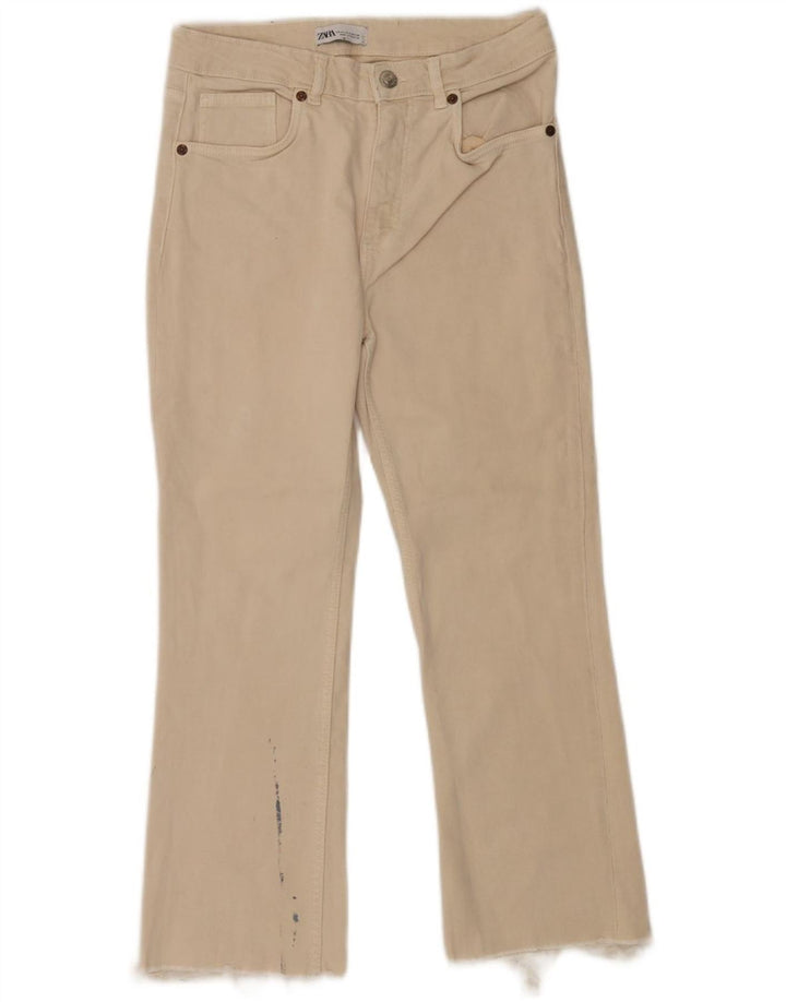 Zara Γυναικείο Cropped Jeans EU 40 Medium W30 L25 Off White