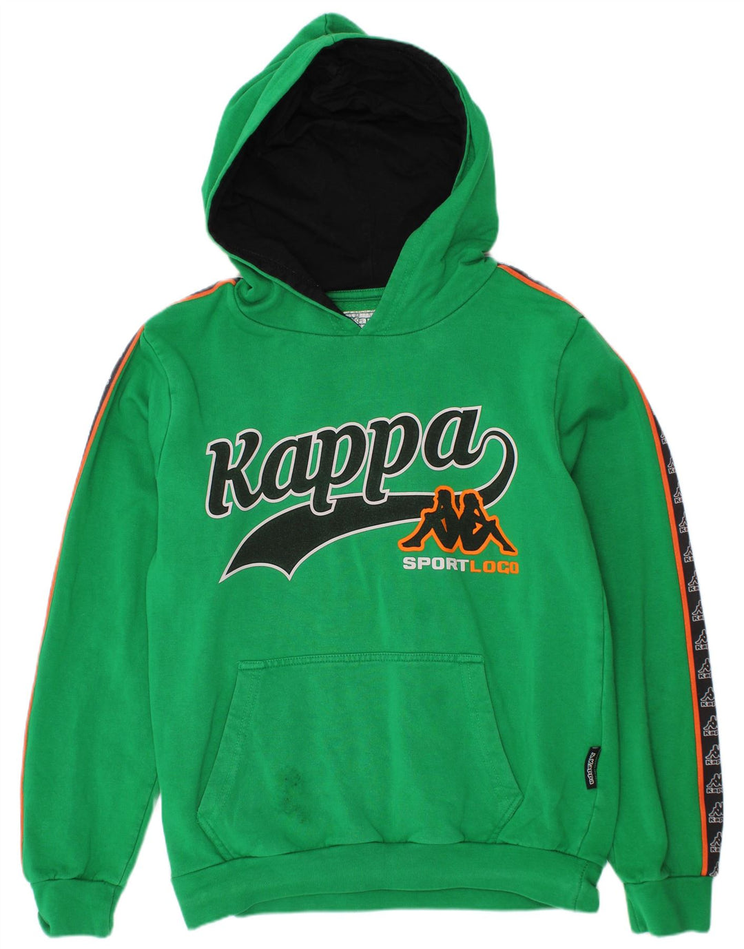 KAPPA Boys Graphic Hoodie Jumper 9-10 Years Green Colourblock Cotton