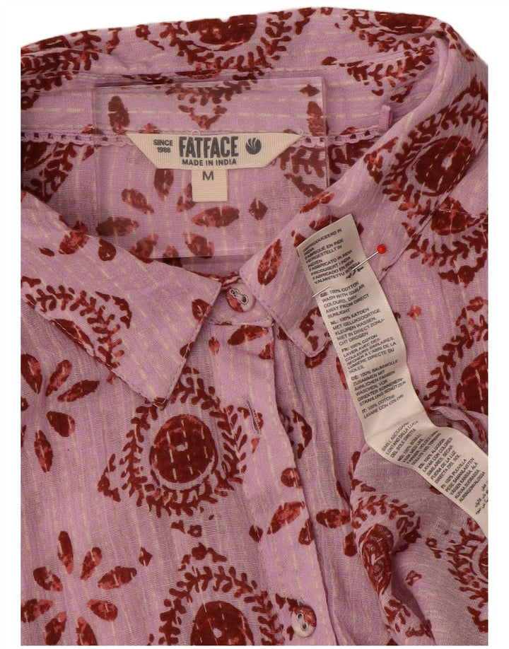 Fat Face Γυναικείο πουκάμισο Oversized UK 14 Μεσαίο Ροζ Γεωμετρικό Βαμβάκι