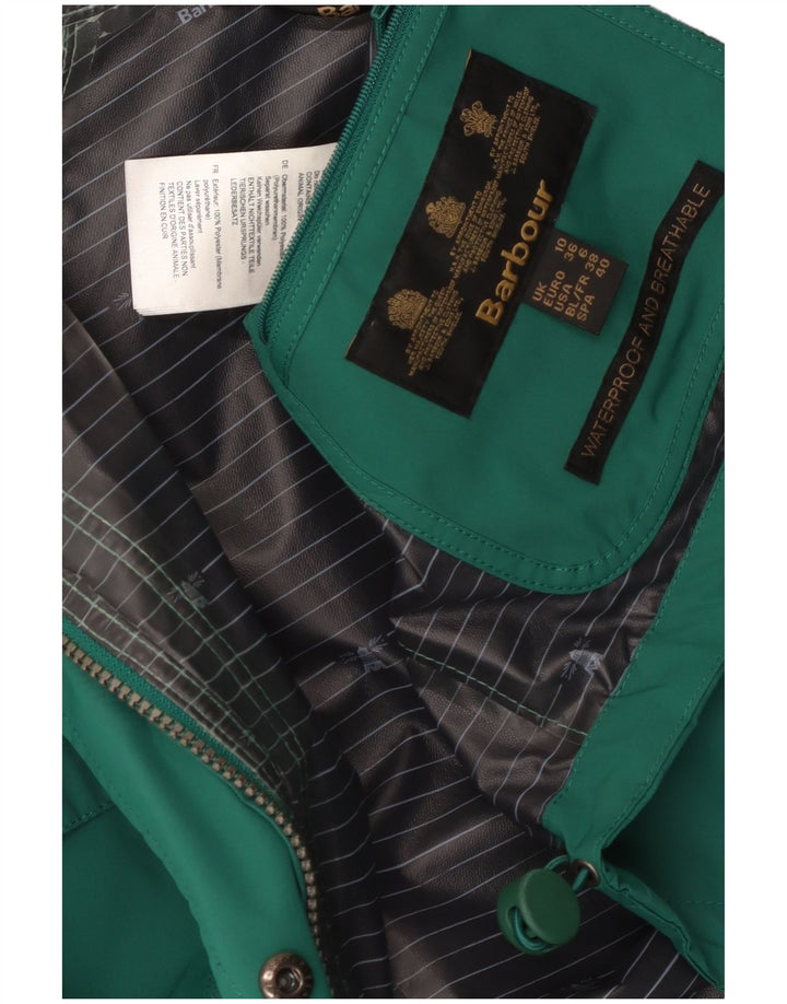Barbour Γυναικείο μπουφάν βροχής με κουκούλα UK 10 Small Green Polyester