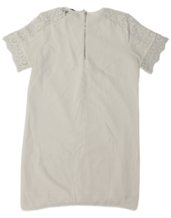 Zara Γυναικείο φόρεμα Shift UK 10 Small White Paisley