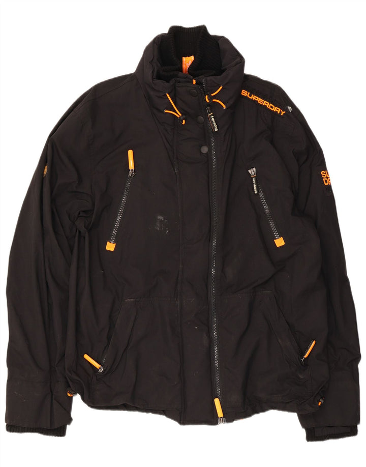 Γυναικείο μπουφάν βροχής Superdry Engineered UK 20 2XL Μαύρο νάιλον