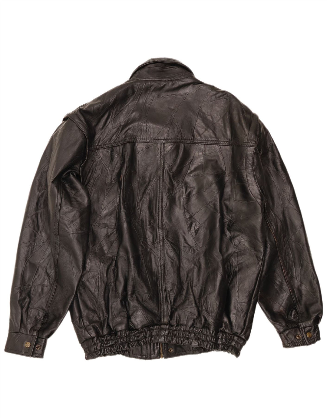 VINTAGE Ανδρικό Δερμάτινο Μπουφάν UK 40 Large Μαύρο Δερμάτινο